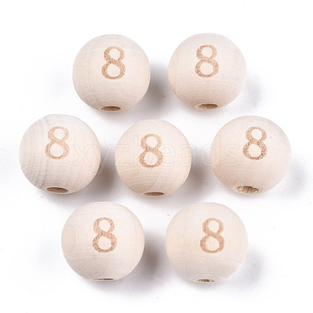 Unfinished Natural Wood European Beads WOOD-S045-141A-8-1