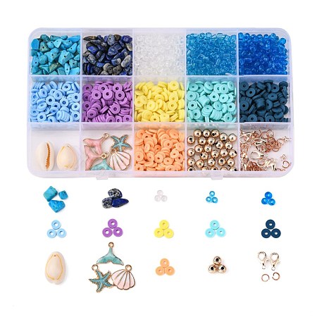 DIY Marine Theme Gemstone Necklace Bracelet Making Kits DIY-FS0002-73-1