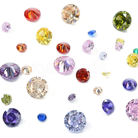 50Pcs 5 Colors Cubic Zirconia Cabochons ZIRC-YW0001-20B-1