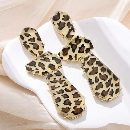 Alloy acrylic Dangle Stud Earrings LS-EJEW-M075-01G-04-1