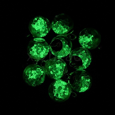 Glow in the Dark Luminous Glass Globe Pendants GLAA-WH0030-18B-1