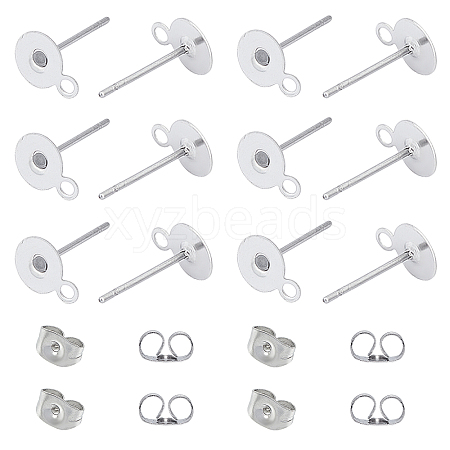 304 Stainless Steel Stud Earring Findings STAS-UN0007-95P-1