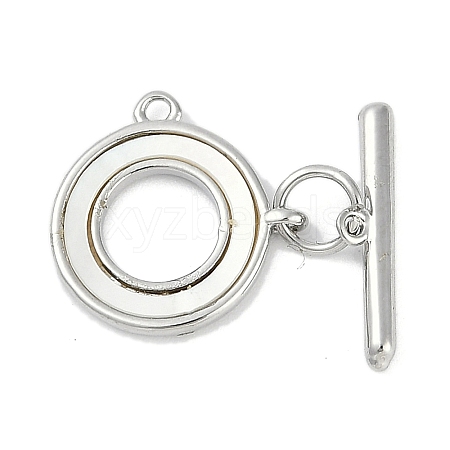 Brass & Shell Toggle Clasps KK-K391-10P-1