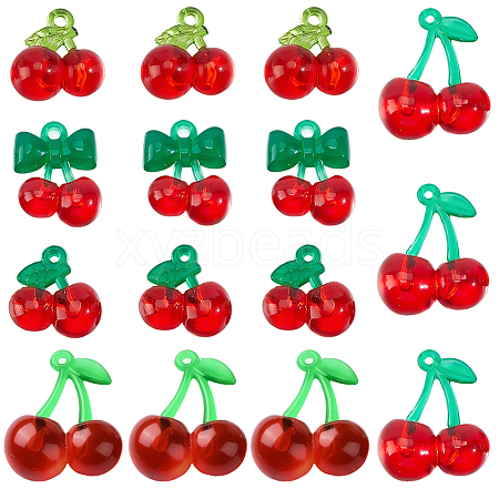30Pcs 5 Styles Transparent Acrylic & Resin Pendants OHAR-SC0001-15-1
