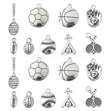 100Pcs 10 Styles Tibetan Style Zinc Alloy Pendants TIBEP-CJ0001-49-1