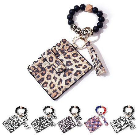 Leather Wristlet Keychain Bracelet Wallet for Women JX633A-1