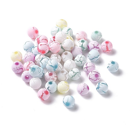 Spray Painted Acrylic Beads OACR-E010-01-1