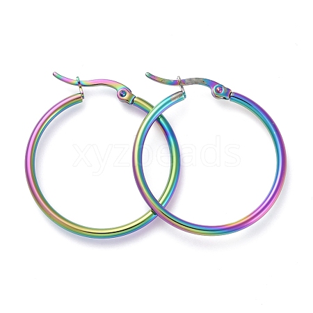 304 Stainless Steel Big Hoop Earrings EJEW-G260-02A-M-1