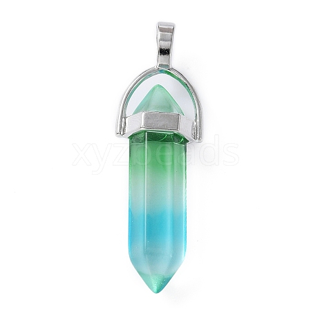 Faceted Bullet Glass Pointed Pendants GLAA-CJC0001-16B-1