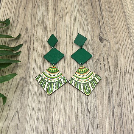 Wood Stud Dangle Earrings WG88E14-03-1