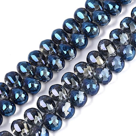 Electroplate Baking Paint Transparent Glass Beads Strands GL-N005-02A-C06-1
