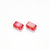 FGB 2-Hole Baking Paint Transparent Glass Seed Beads SEED-S031-M-254-2