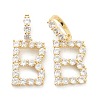 Brass Micro Pave Clear Cubic Zirconia Pendants ZIRC-J039-18G-B-1