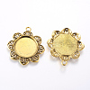 Tibetan Style Pendant Cabochon Settings X-TIBE-A21387-AG-FF-2