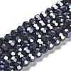 Electroplate Opaque Glass Beads Strands EGLA-A035-P8mm-A18-1
