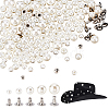 WADORN 260 Sets 5 Style ABS Imitation Pearl Garment Rivets FIND-WR0007-53-1