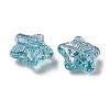 UV Plating Transparent Acrylic Beads OACR-G051-01G-2