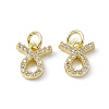 Real 18K Gold Plated Brass Micro Pave Clear Cubic Zirconia Charms KK-E068-VB411-2-2