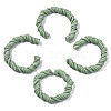 Polymer Clay Twist Rope Open Ring CLAY-N010-031-04-1