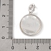 Rhodium Plated 925 Sterling Silver Pave Natural Shell Flat Round Pendants STER-C009-03P-3