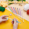 8Pcs 8 Colors Plastic Crochet Hooks AJEW-UN0002-35-4