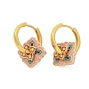 Brass Rhombus Hoop Earrings EJEW-R016-13G-03-4