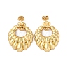 Real 18K Gold Plated Brass Dangle Stud Earrings EJEW-P252-07C-G-1