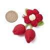 Handmade Crochet Cotton Flower Ornaments Pendant Brooches with Iron Brooch Base Settings for Women JEWB-BR00180-01-3