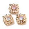 Brass Micro Pave Cubic Zirconia Beads KK-U037-03G-01-1