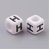 Acrylic Horizontal Hole Letter Beads PL37C9308-H-2