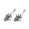 Skull Devil Hand 316 Surgical Stainless Steel Belly Button Rings/Earrings EJEW-G416-12AS-4