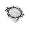 Vintage Adjustable Iron Finger Ring Components Alloy Cabochon Bezel Settings X-PALLOY-Q300-10AS-NR-4