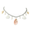 Natural Cultured Freshwater Pearl & Spiral Shell Bib Pendants X1-NJEW-TA00181-2