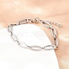 304 Stainless Steel Oval Link Chain Bracelet & Necklace Jewelry Sets SJEW-L199-06P-3