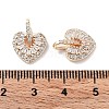Brass Micro Pave Clear Cubic Zirconia Charms KK-F871-24G-3