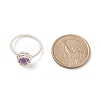 Natural Amethyst Round Finger Ring RJEW-TA00057-01-4