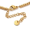 Golden Tone 304 Stainless Steel Beaded Necklaces NJEW-A032-01G-02-3