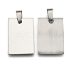Non-Tarnish 201 Stainless Steel Rectangle Mirror Polished Finish Stamping Blank Tag Pendants STAS-S030-01-1