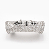 Brass Micro Pave Cubic Zirconia Tube European Beads X-ZIRC-T004-60P-1