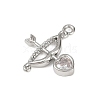 Brass Pave Clear Cubic Zirconia Pendants KK-L238-11P-2