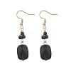 3 Pairs Synthetic Goldstone Dangle Earrings EJEW-JE06601-4