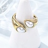 Opaque Acrylic Imitation Pearl Cuff Rings RJEW-P177-03C-G-1
