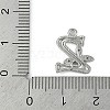 Brass Crystal Rhinestone Letter Links Connector Charms KK-S395-06P-Z-3