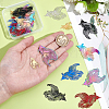 28Pcs 7 Colors Stainless Steel Etched Metal Embellishments Pendants STAS-GA0001-85-3