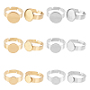 18Pcs 6 Style 304 Stainless Steel Adjustable Finger Rings Components STAS-UN0032-77-1