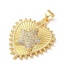 Brass Micro Pave Clear Cubic Zirconia Pendants CU-CBA03AF-10C-G-2