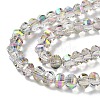 Transparent Electroplate Glass Beads Strands GLAA-Q099-C01-06-1-3