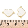 Brass Enamel Heart Links Connector Charms KK-L256-48B-G-3