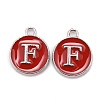 Platinum Plated Alloy Enamel Charms X-ENAM-S118-03F-P-1