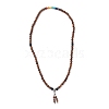 Natural Wood Stackable Beads Bracelets for Men Woman BJEW-JB07022-01-2